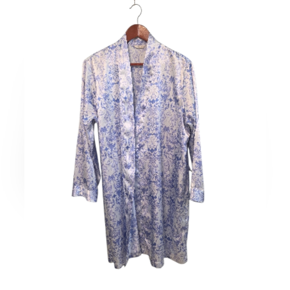 Adonna Floral Womens Robe Size Large Tie Inside Missing‎ Belt Polyester Comfy